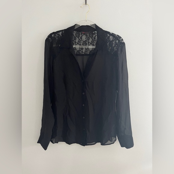 SOFIA VERGARA Black Lace Sheer Blouse NWT - Picture 1 of 4
